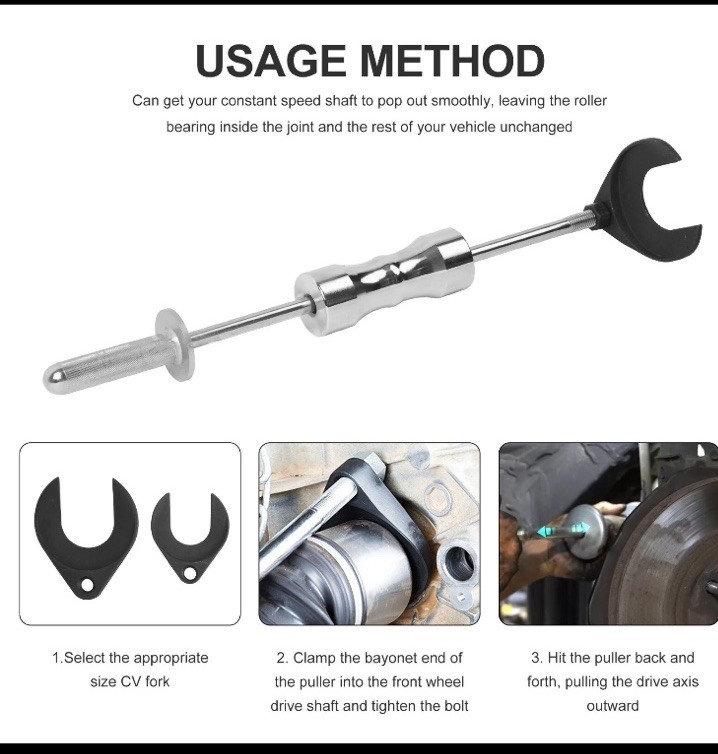 Inner CV Joint Puller Slide Hammer Front Wheel Drive Axle Half Shaft Removal Kit