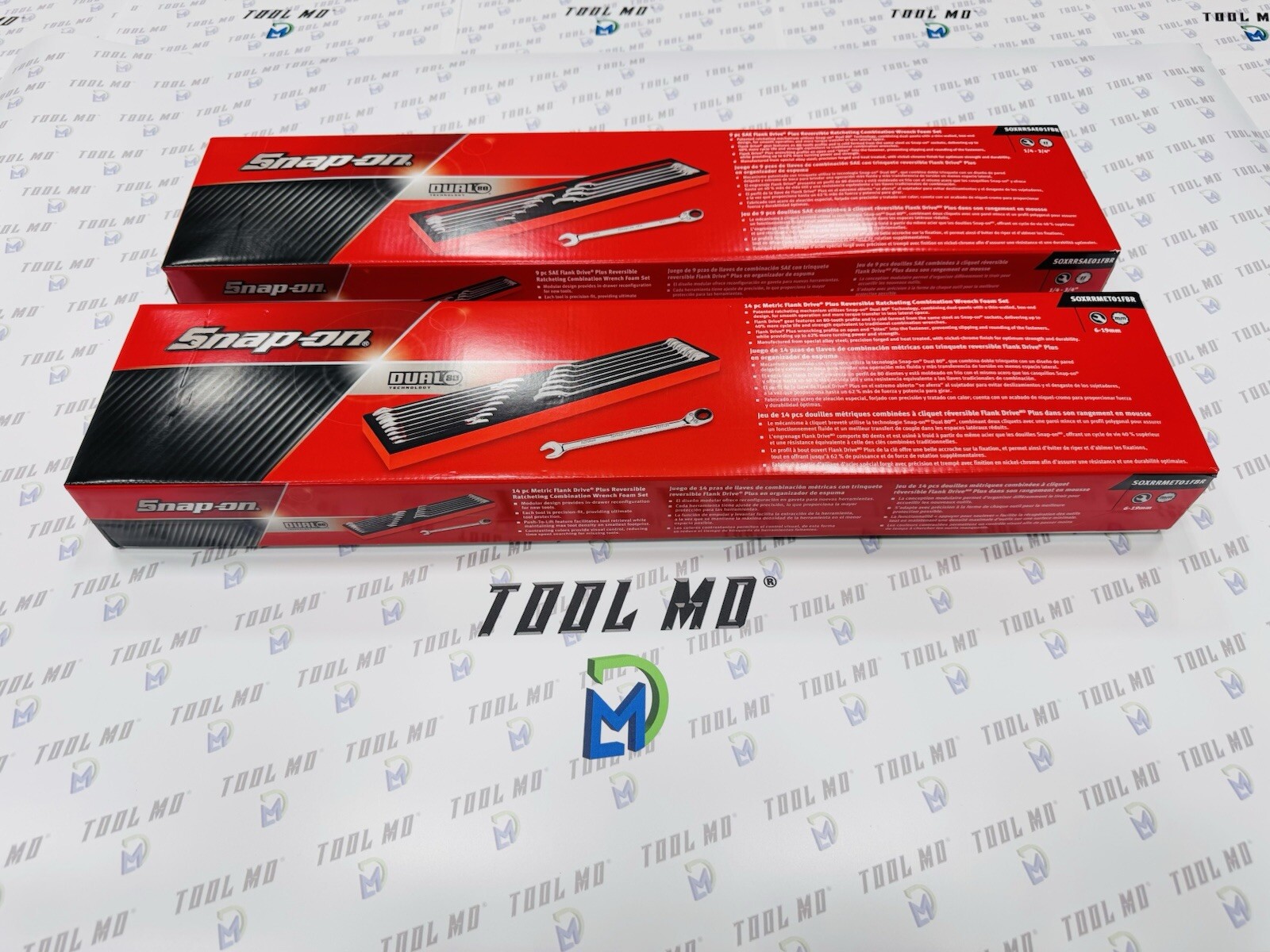 Snap-on Tools NEW 23pc Metric & SAE Reversible Ratcheting Combo Wrench Foam Set