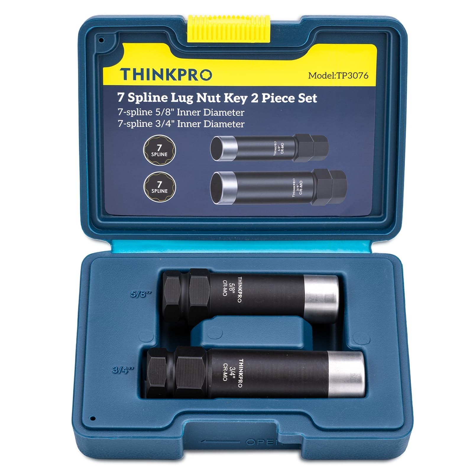 7 Spline Lug Nut Key Set – Thin Wall Socket Tool Kit for Aftermarket Wheels, Cr-