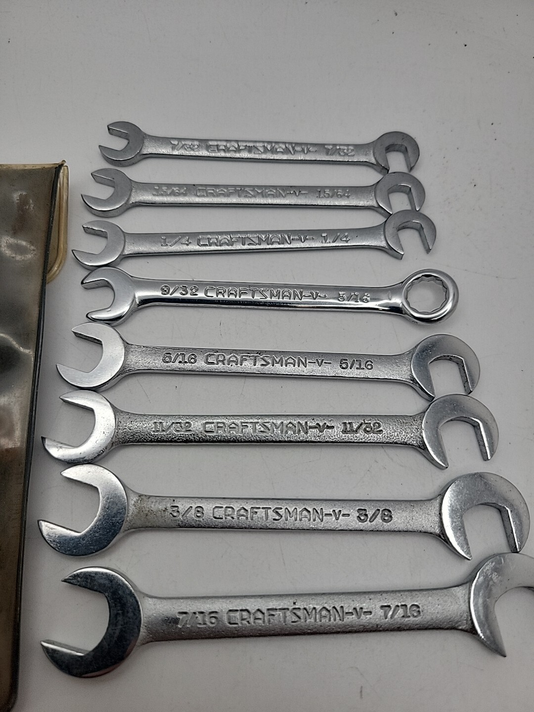 CRAFTSMAN USA 8 PIECE OPEN END IGNITION WRENCH SET with POUCH Read!