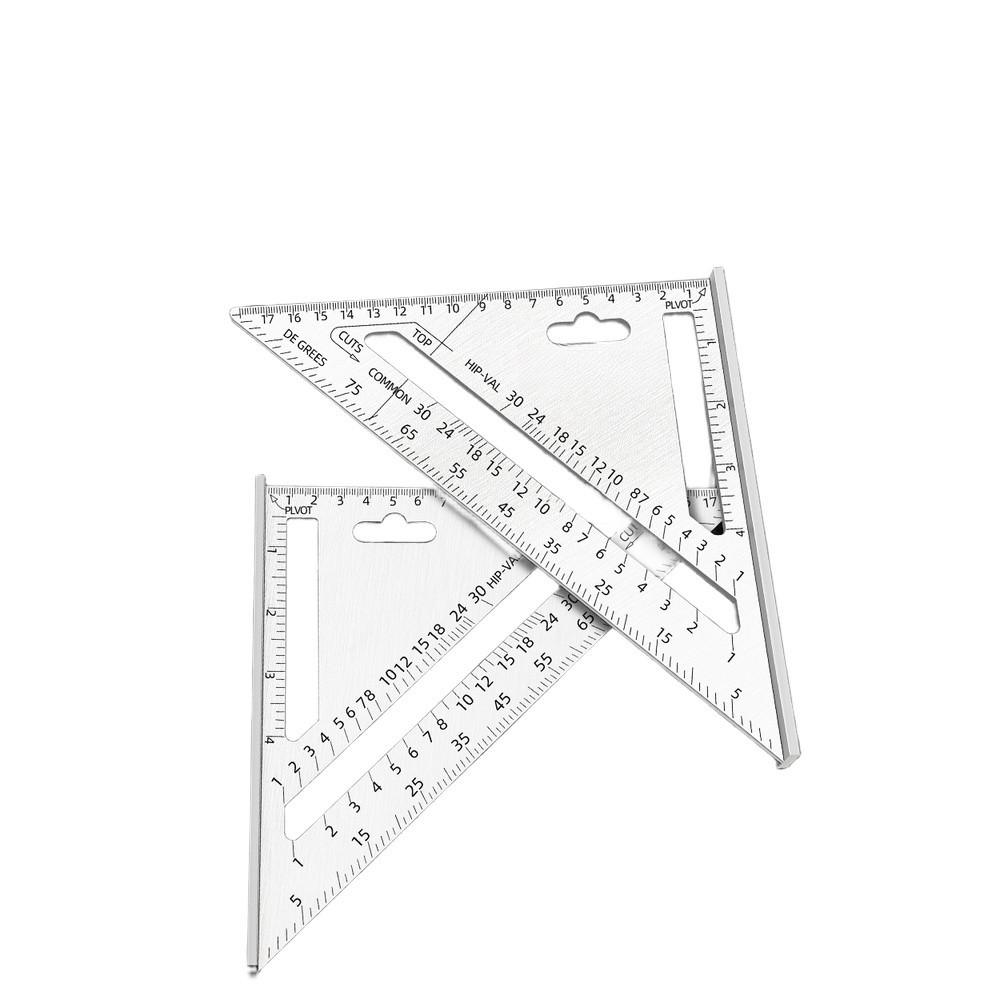 Woodworking Triangle Ruler 7 Inch Aluminum Alloy 45 90 Degree Angle Tool