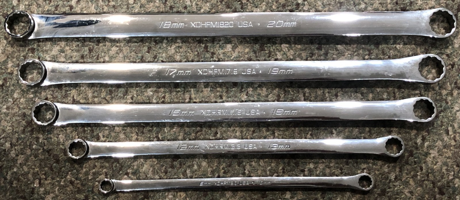 Snap-On XDHFM 5 Piece Metric Wrench Set – 8 10 12 13 15 16 17 18 19 20 FREE SHIP