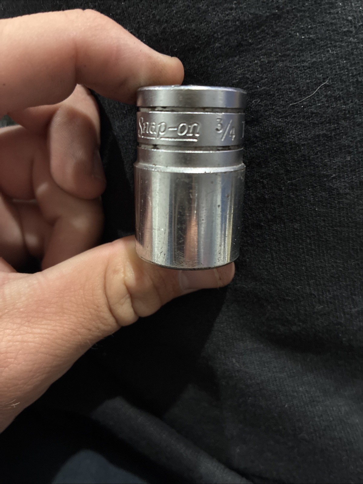 Snap On 1/2″ Drive 3/4″ 6PT Shallow Chrome Socket Worn TW-241 7A