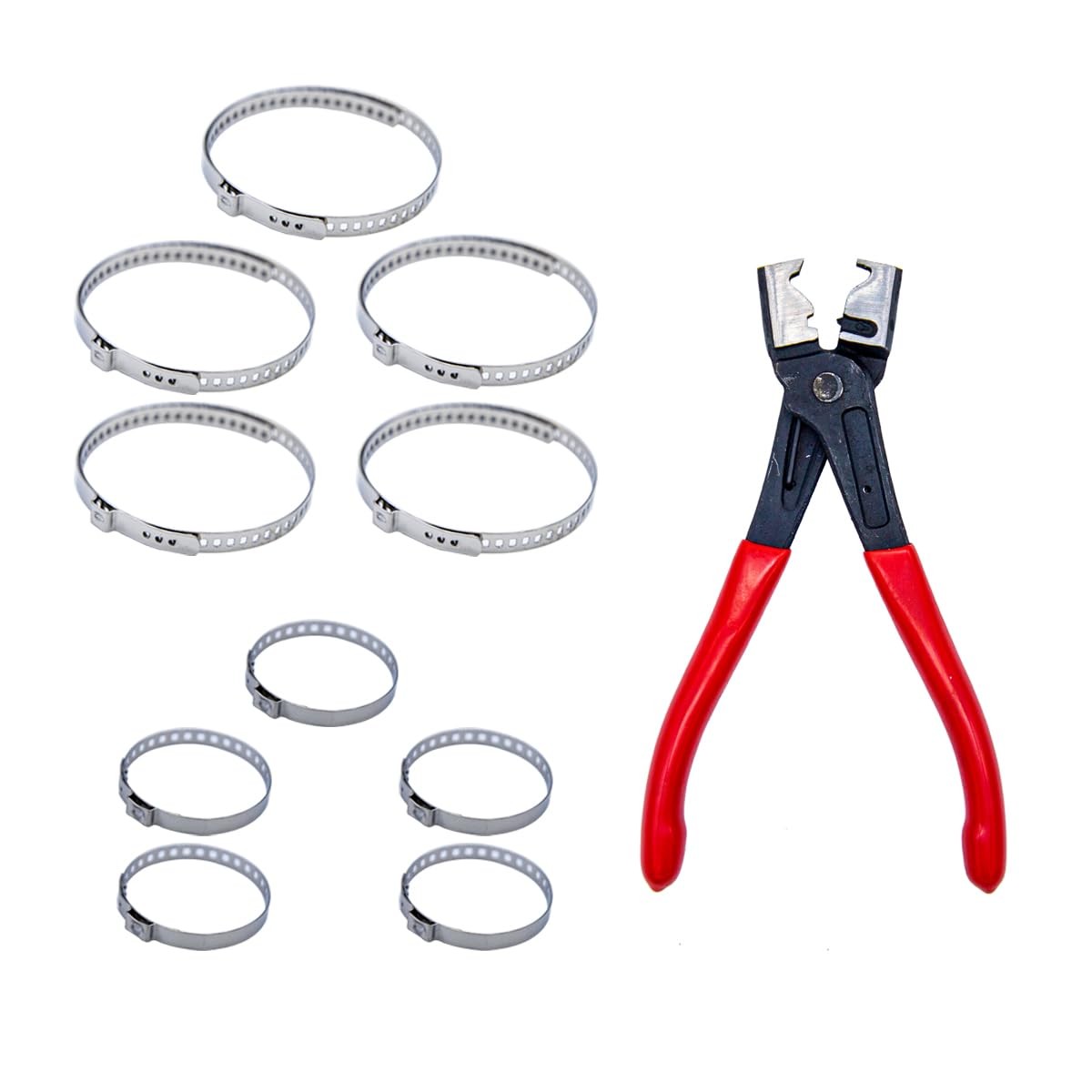 10 PCS Stainless Steel CV Boot Clamp 1 PC Heavy Duty Hose Clip Pliers Small