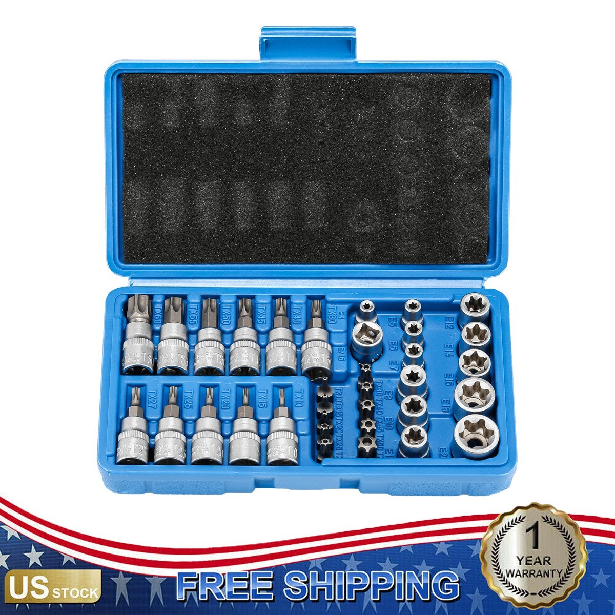 Torx Bit Socket Security Bits US 34x For Trucks 3/8 Drive For Car Kit USA 5/16″F