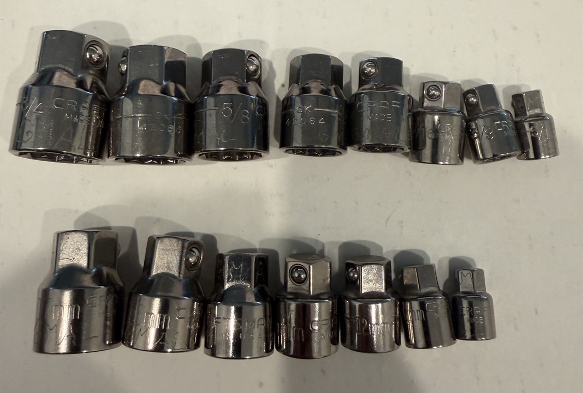 CRAFTSMAN 42801 42800 LOW PROFILE RATCHET WRENCH SOCKETS METRIC SAE 15Pc Vintage