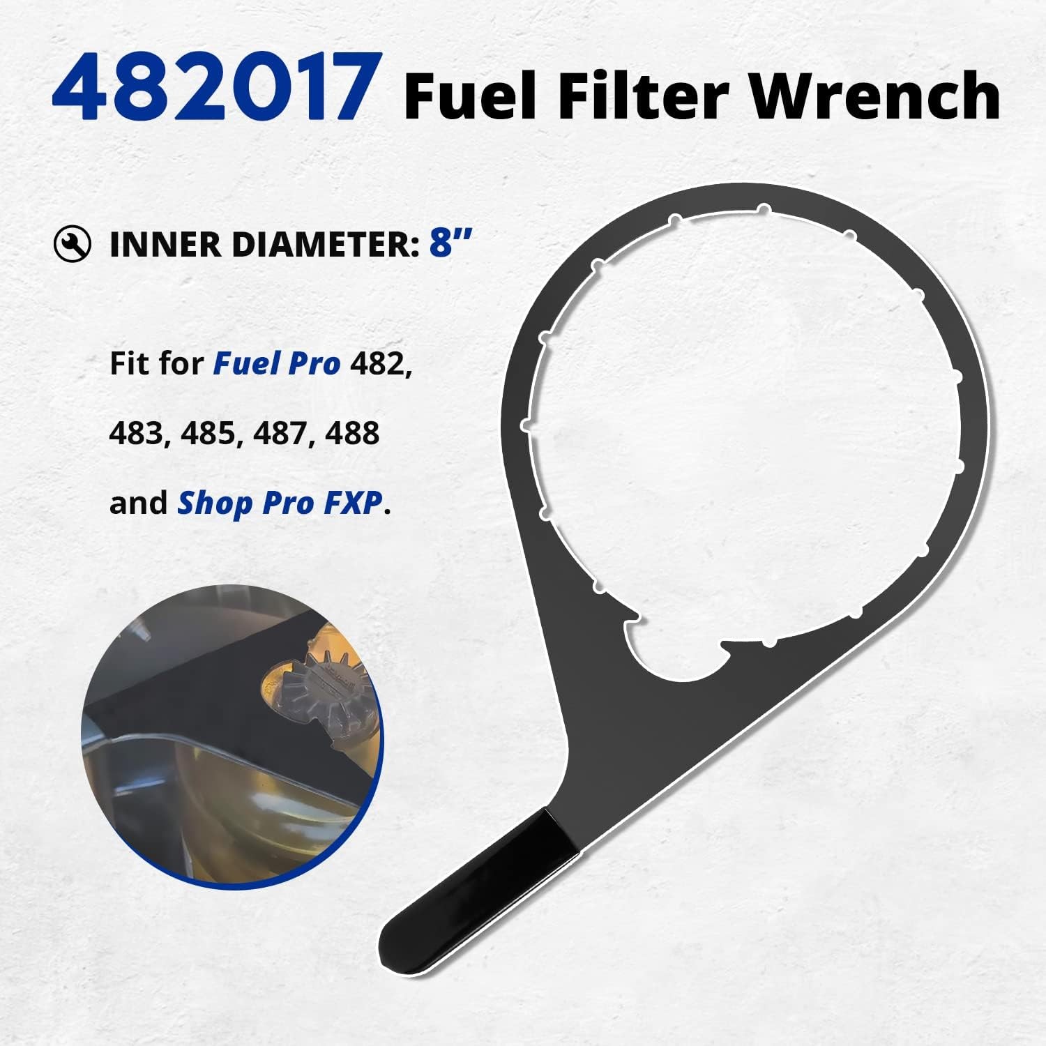 8″ 482017 Fuel Filter Collar Vent Cap Wrench For Davco Fuel Pro 482,483,485,487