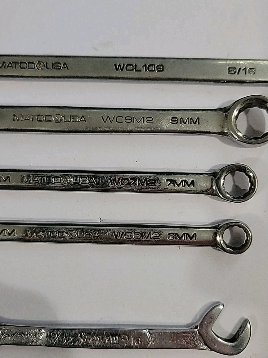 Matco/Snap On 12 Point Set Of 6 Wrenches