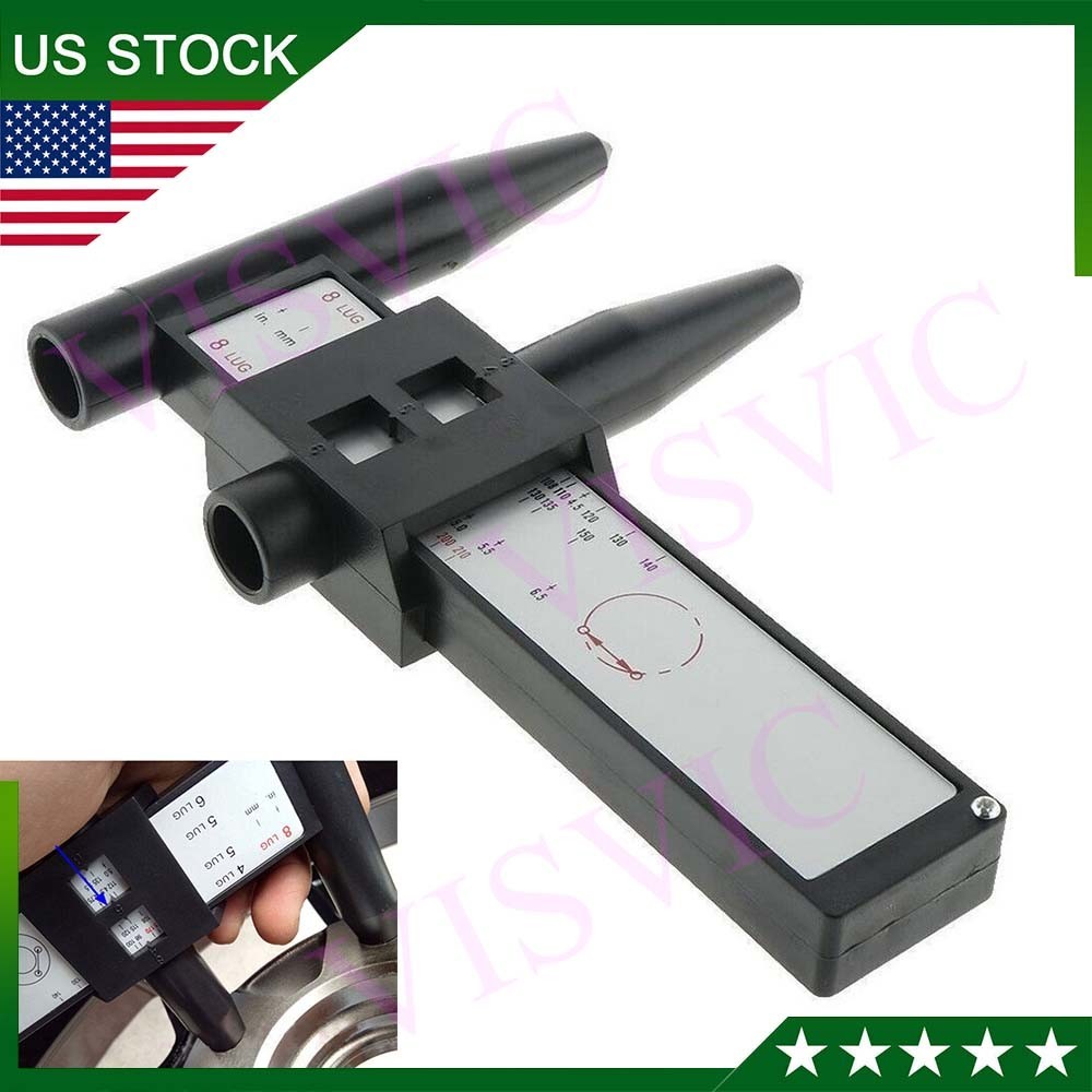 Wheel Bolt Stud Pattern Gauge Measurement 4 5 6 8 Lug Rims Holes Size Hand Tool