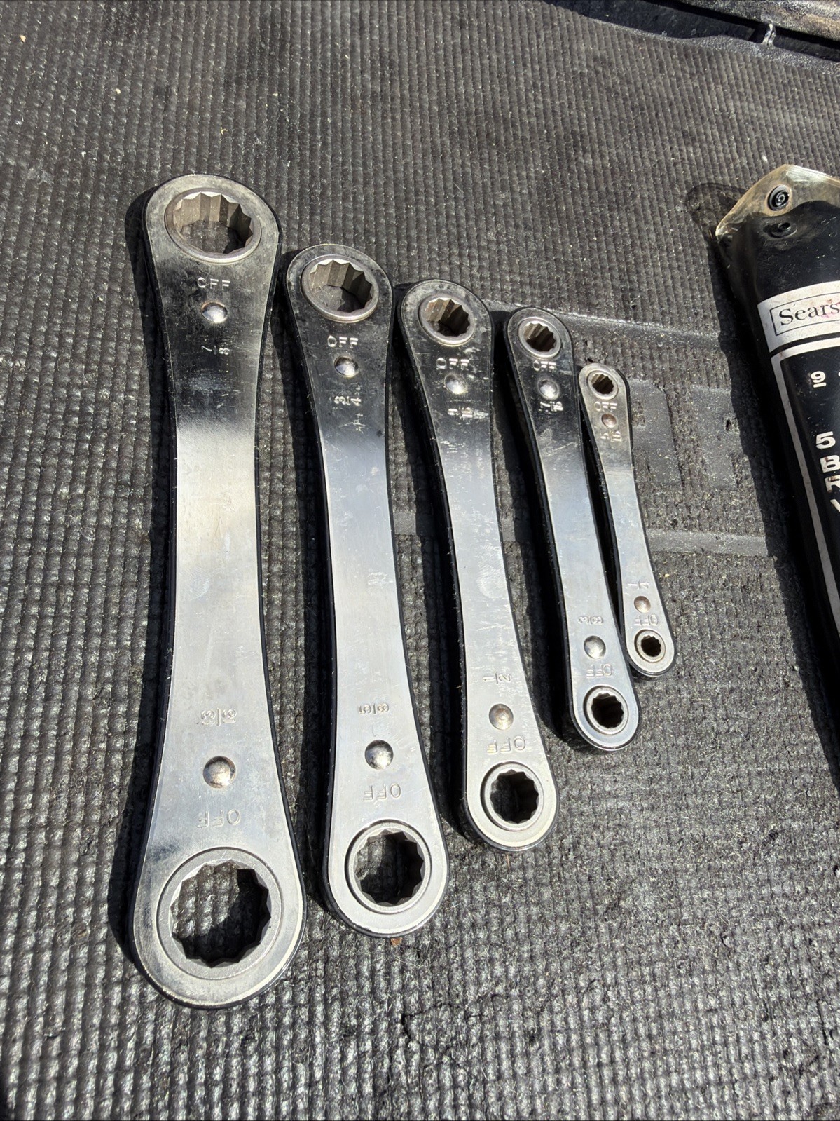 Sears Craftsman USA Nos 5pc Fog one Double Box Ratcheting Wrench Set Sae 4368