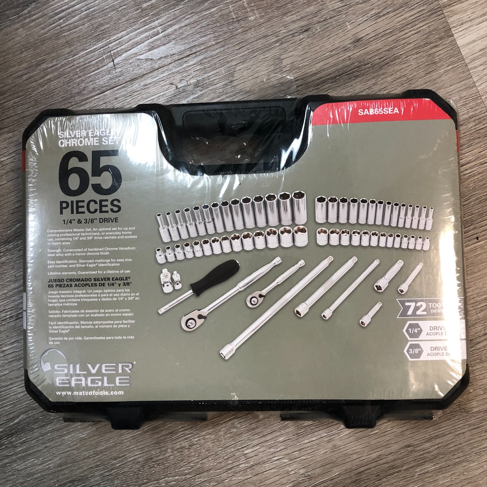 65 Piece Matco Tools Silver Eagle Chrome Socket Set 3/8 1/4 SAB65SEA NEW!!!