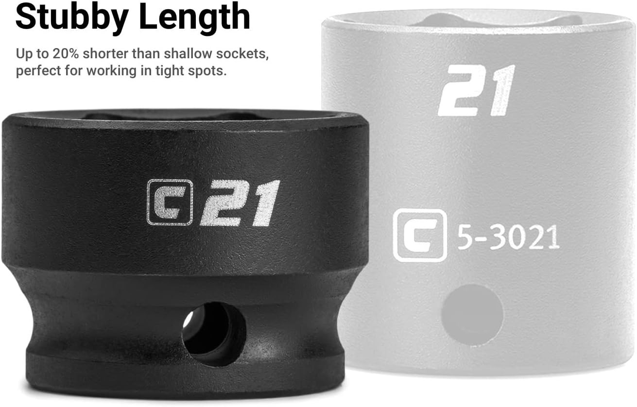 Chrome Molybdenum Stubby Impact Socket, 1/2in Drive – Ultimate Torque Tool