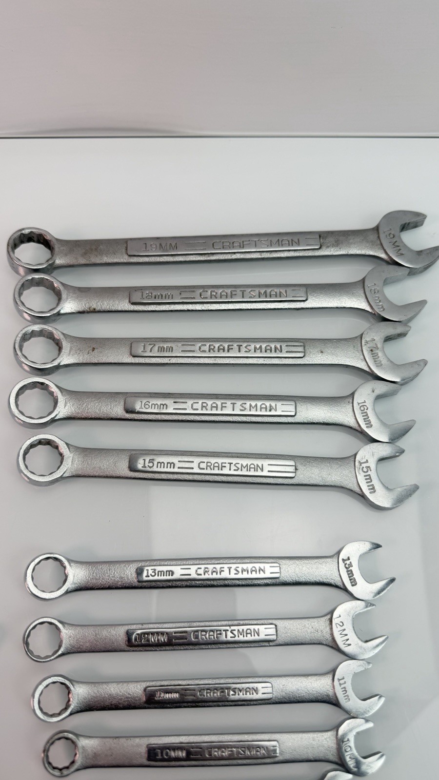 CRAFTSMAN USA 16 PIECE METRIC 12 PT COMBINATION WRENCH SET 6MM TO 19MM V VV VA