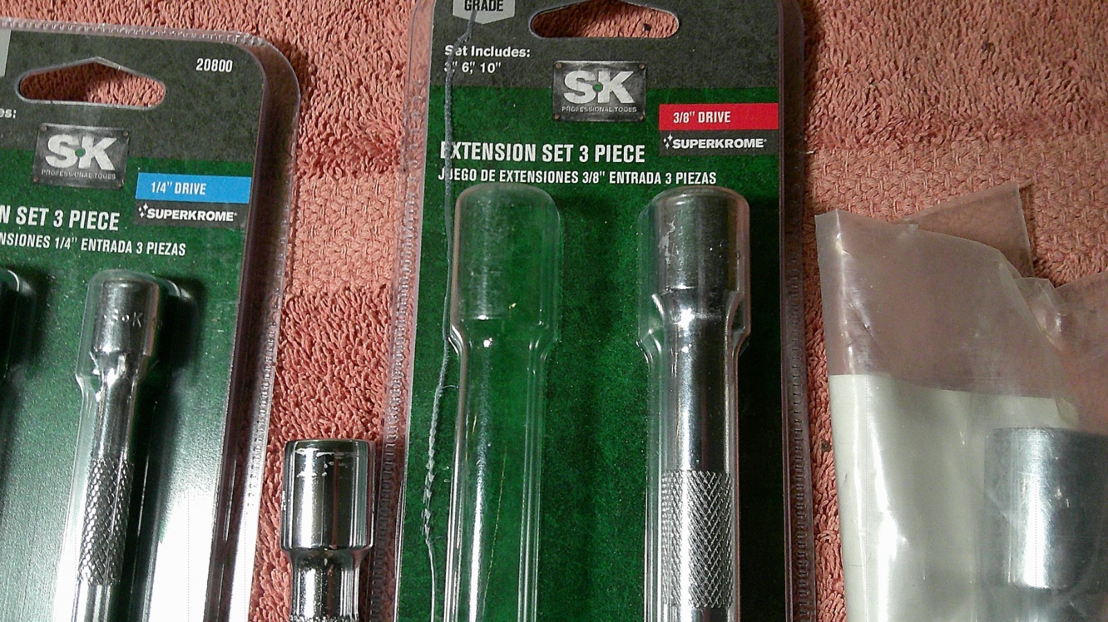 SK 10 Piece Socket Extension Set, 1/4″, 3/8″ and 1/2″ Drive Various Sizes