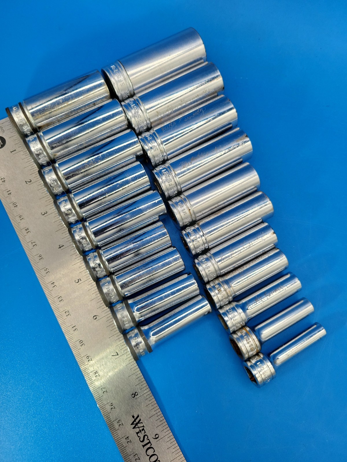 Snap-on Socket Set ⅜” Dr 10mm to 19mm ¼» to ⅞» 6 Pt 20 Pcs SFSM SFS Series T-4-1
