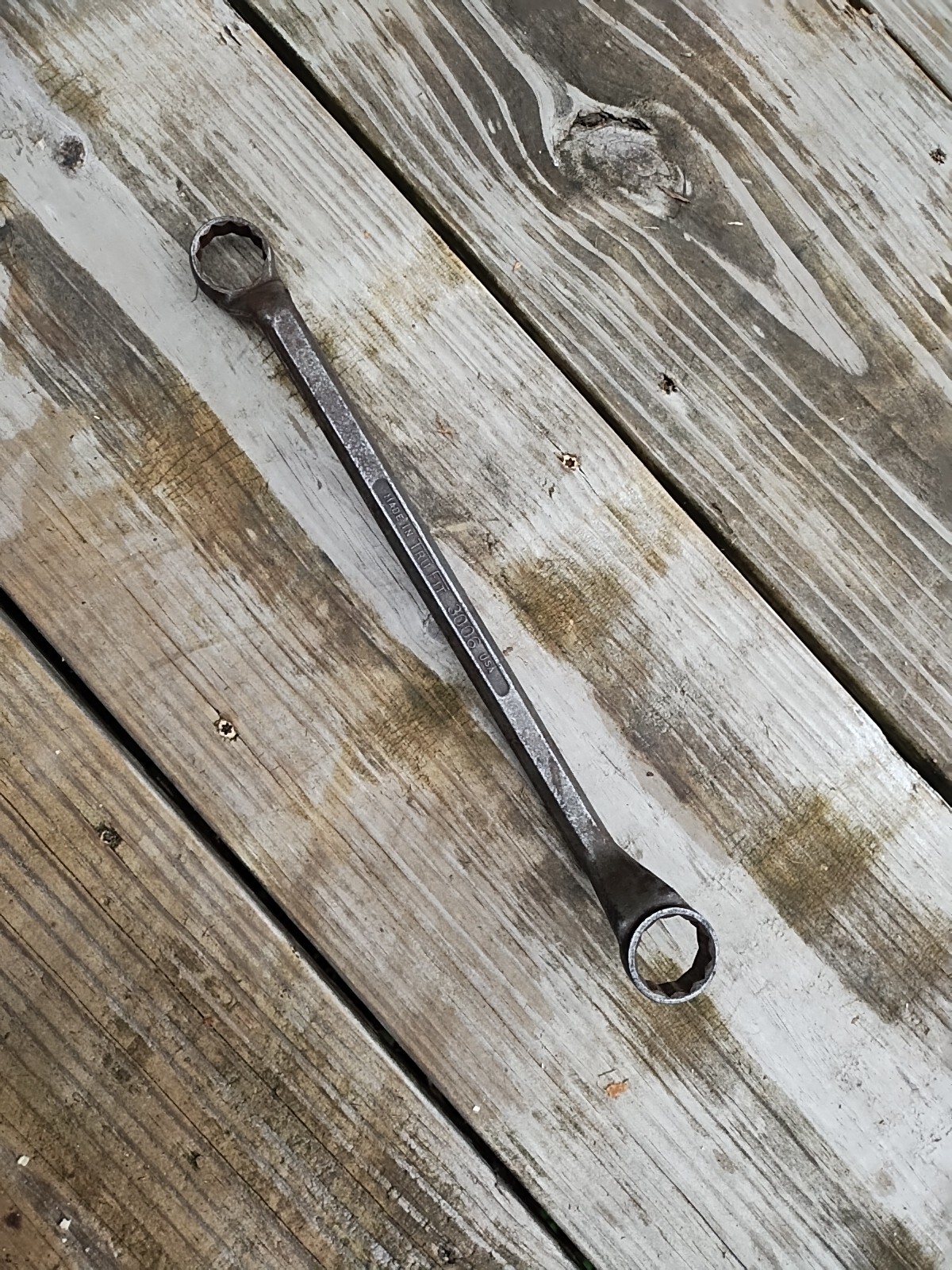 Vintage Tru Fit 3006 Lectrolite 15/16″ & 1″ Double Box End Wrench Offset (0009)