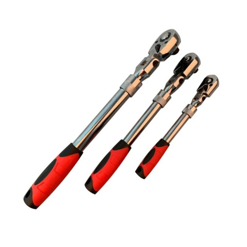 Flexible Head Carbon Ratchet Wrench Set – 1/4, 3/8, & 1/2-Inch Drives Extendable