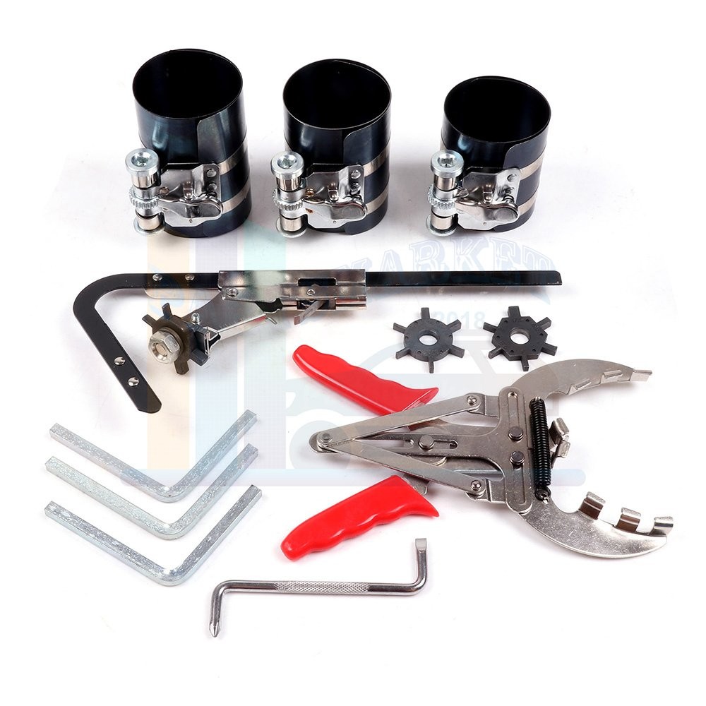 Piston Ring Service Tool Set Engine Ratchet Cleaning Expander Compressor