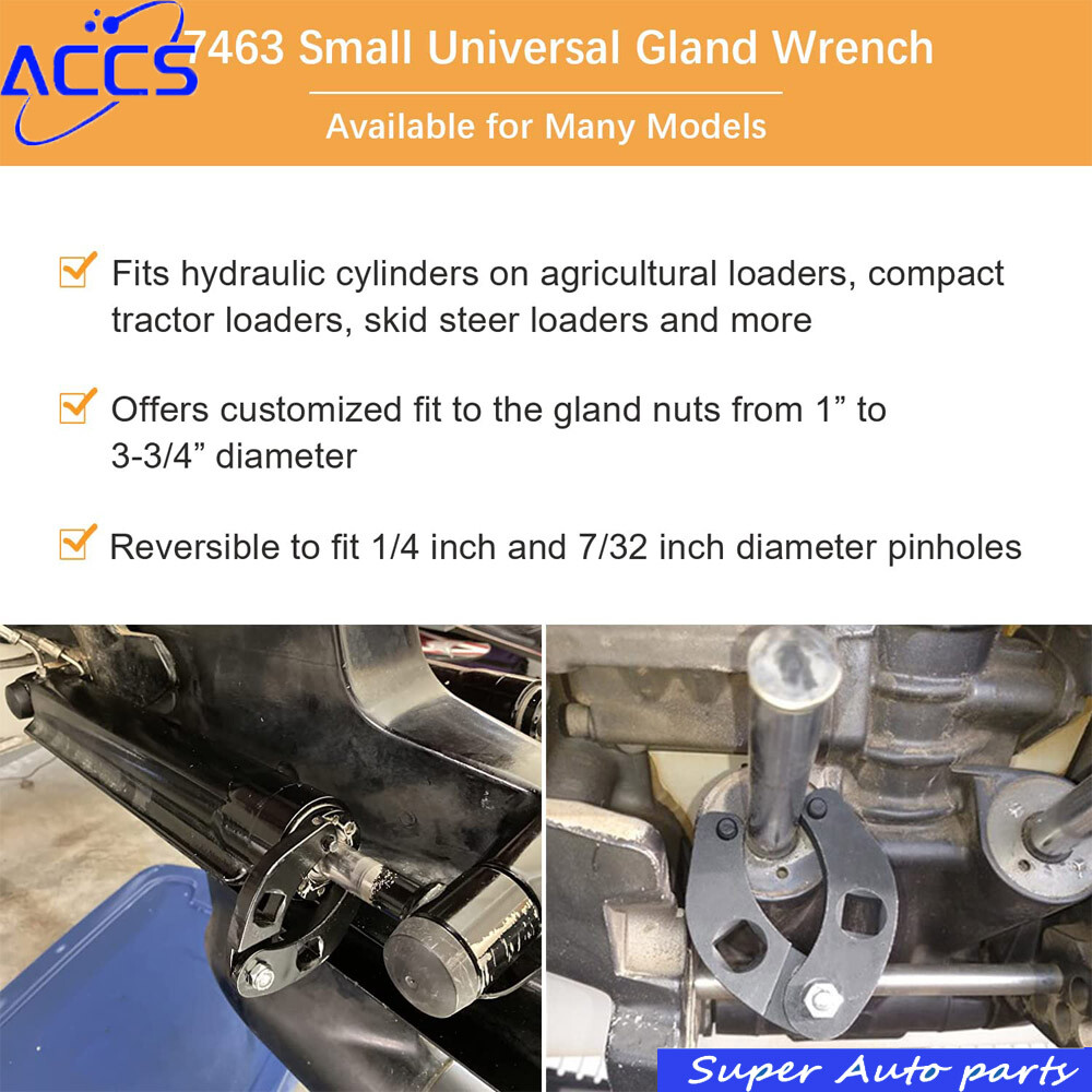 Adjustable Gland Nut Wrench 1266 & 7463 Spanner Tool Kit for Hydraulic Cylinder