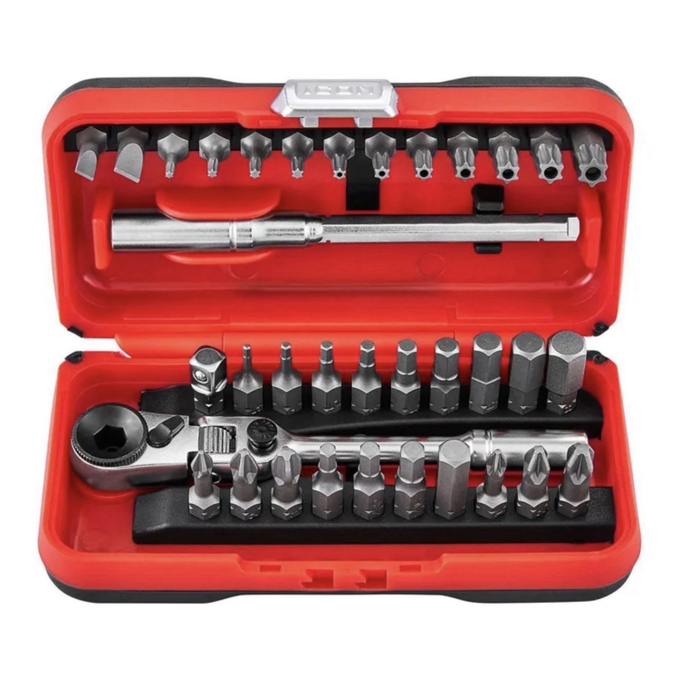 ICON Locking Flex Head Ratchet and Bit Set 35 Pc Mini Meme Tool 1/4 Drive 58074