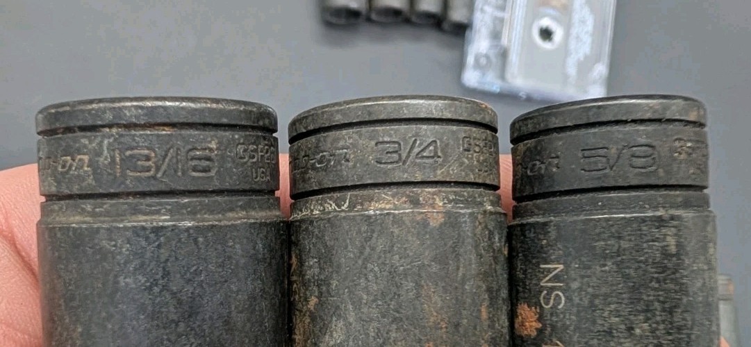 Vintage Snap On Socket Lot Of 7x Multiple Sockets From Same Set