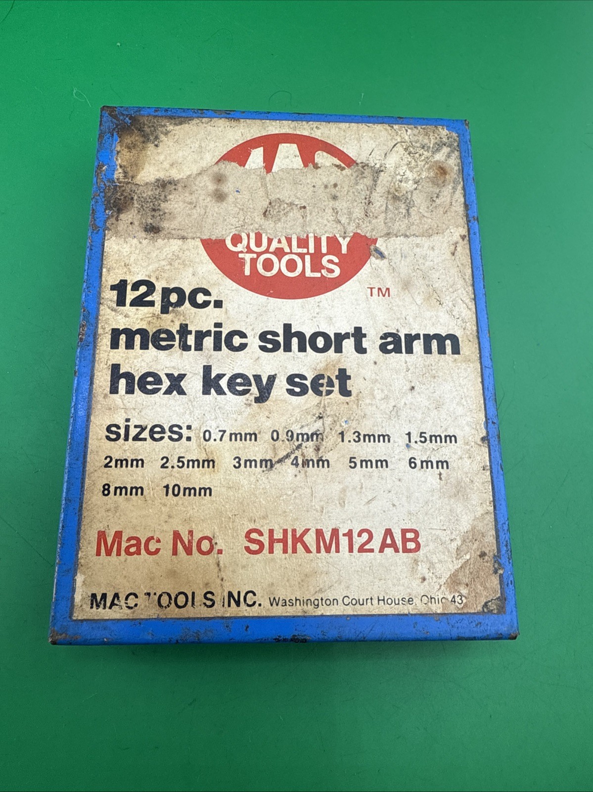 Mac Tools 9 pc. Short Arm Metric Hex Key Set SHKM12AB 10 8 6 5 4 3 2.5 2 1.5 MM