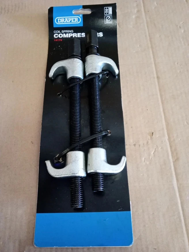 Draper 14173 Spring Compressor Set 2 Pieces Silver Coil Suspension Tool Design