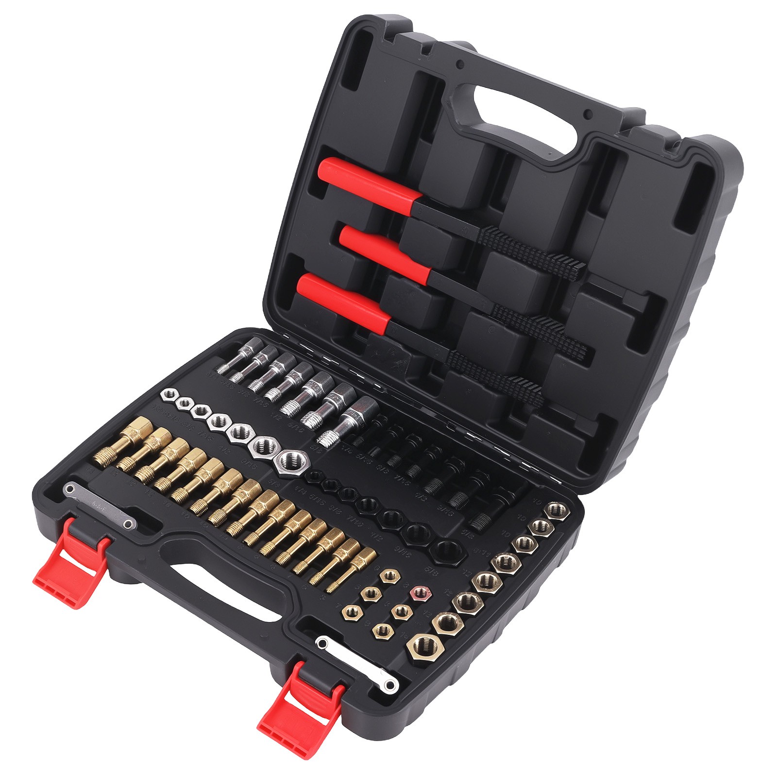 Professional 61pc Thread Tool Set Heat-Treated Steel UNC/UNF/Metric + 3 Files