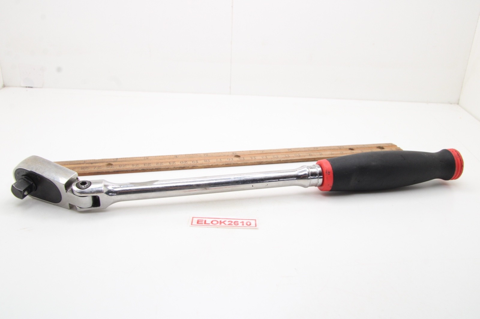 Snap-on FHLF936A 3/8″ 13-1/2″ Handle Flex Head Black/Red Soft Grip Ratchet USA