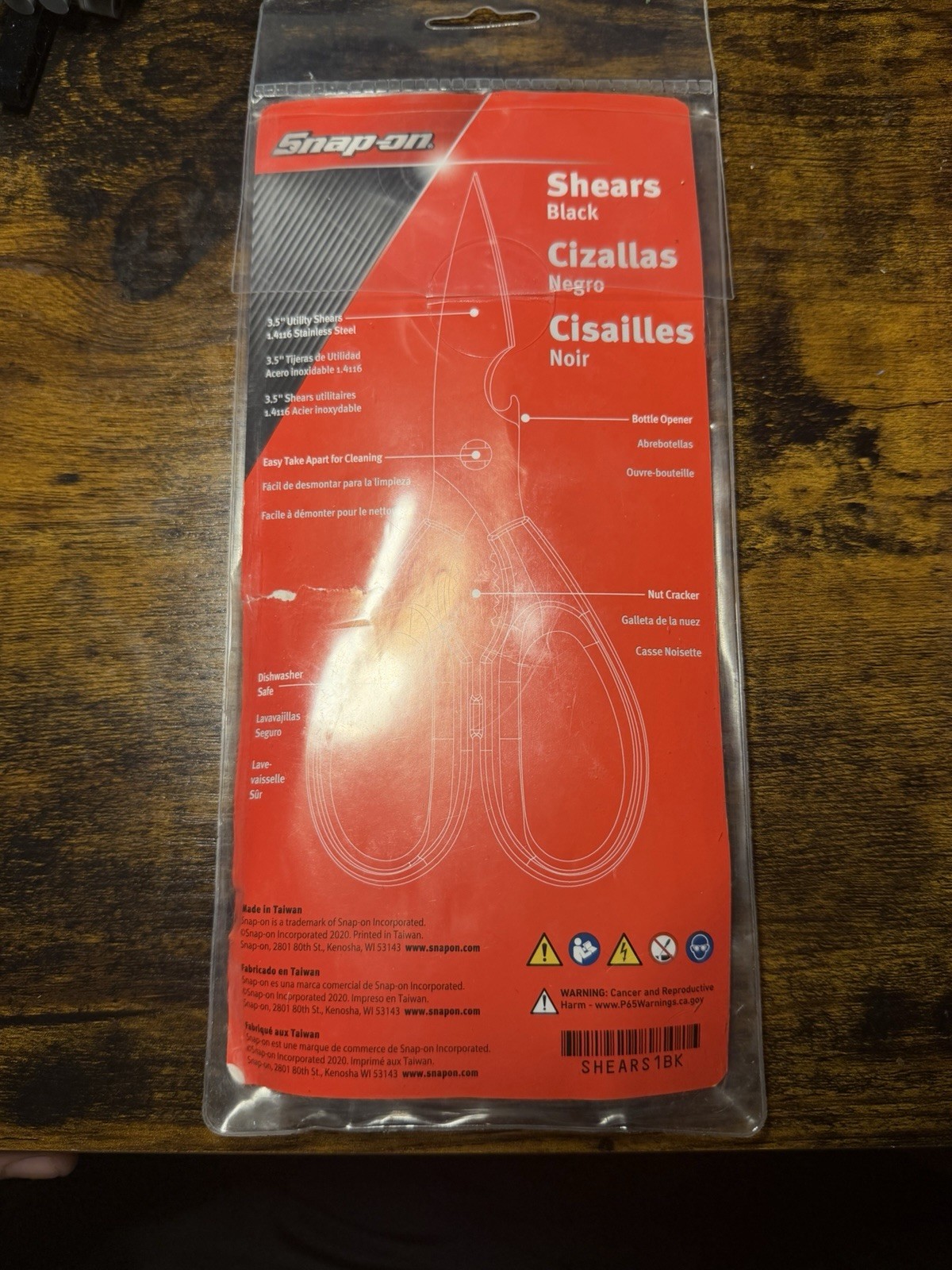 Snap-on Tools 8.5″ NEW Black Grip Multi Use Utility Shears / Scissors SHEARS1BK
