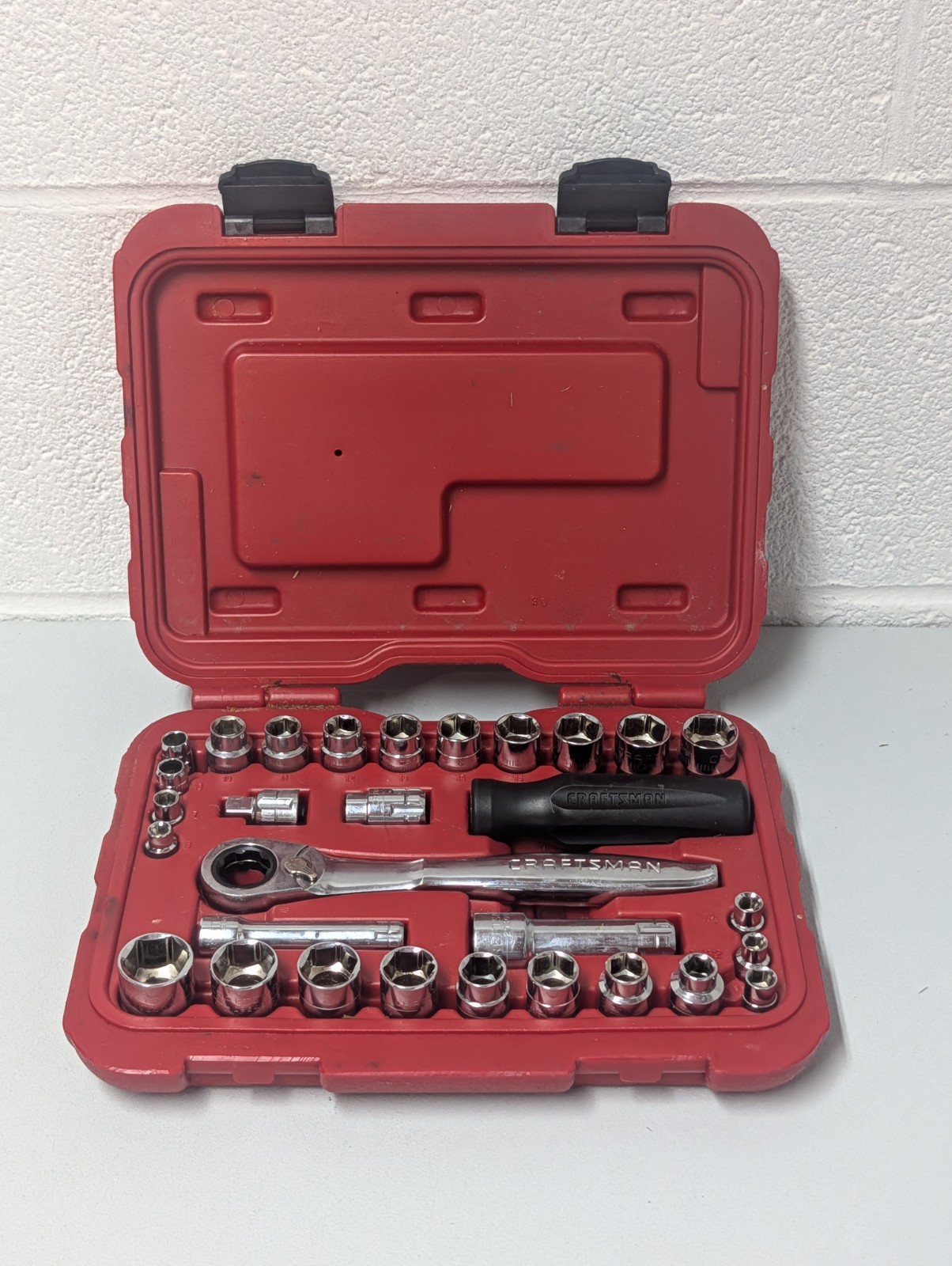 VTG Sears Craftsman 30pc Max Axess Socket Ratchet Tool Set Pass Thru Low Profile