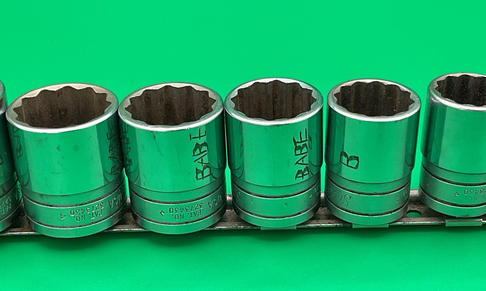 SNAP ON 1/2″ Drive 12pt SAE Shallow Socket Set 1 1/8″-7/16″ 12 Pieces NICE