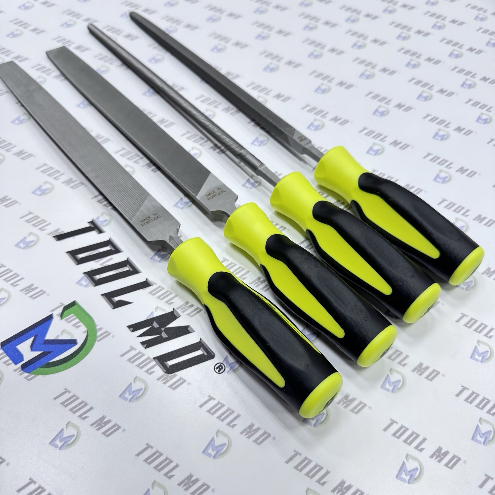 Snap-on Tools PORTUGAL NEW 4-Piece HI VIZ YELLOW Mixed File Set SGHBF600AHV