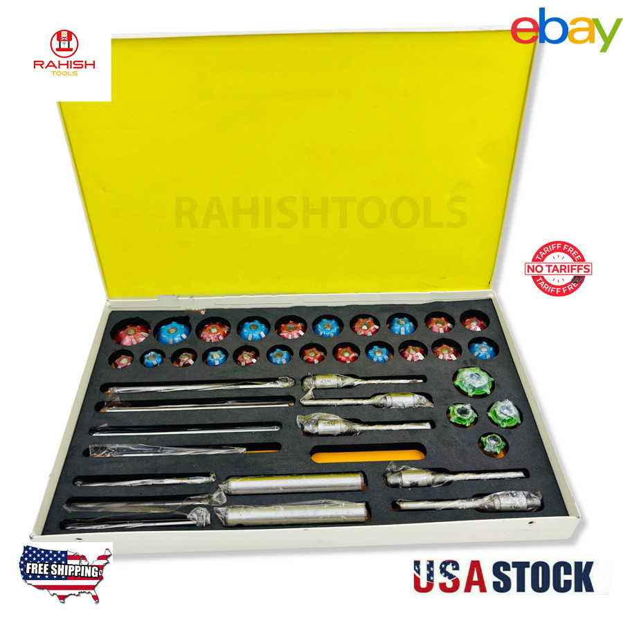 Valve Carbide Seat Tipped Cutter Set 39 pcs For Vintage & Modern Car & Bikes USA