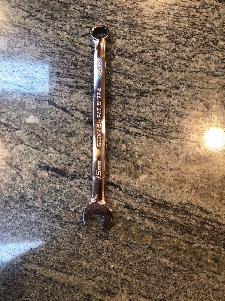 Snap On soexm15 15mm metric flank drive plus open end combination wrench