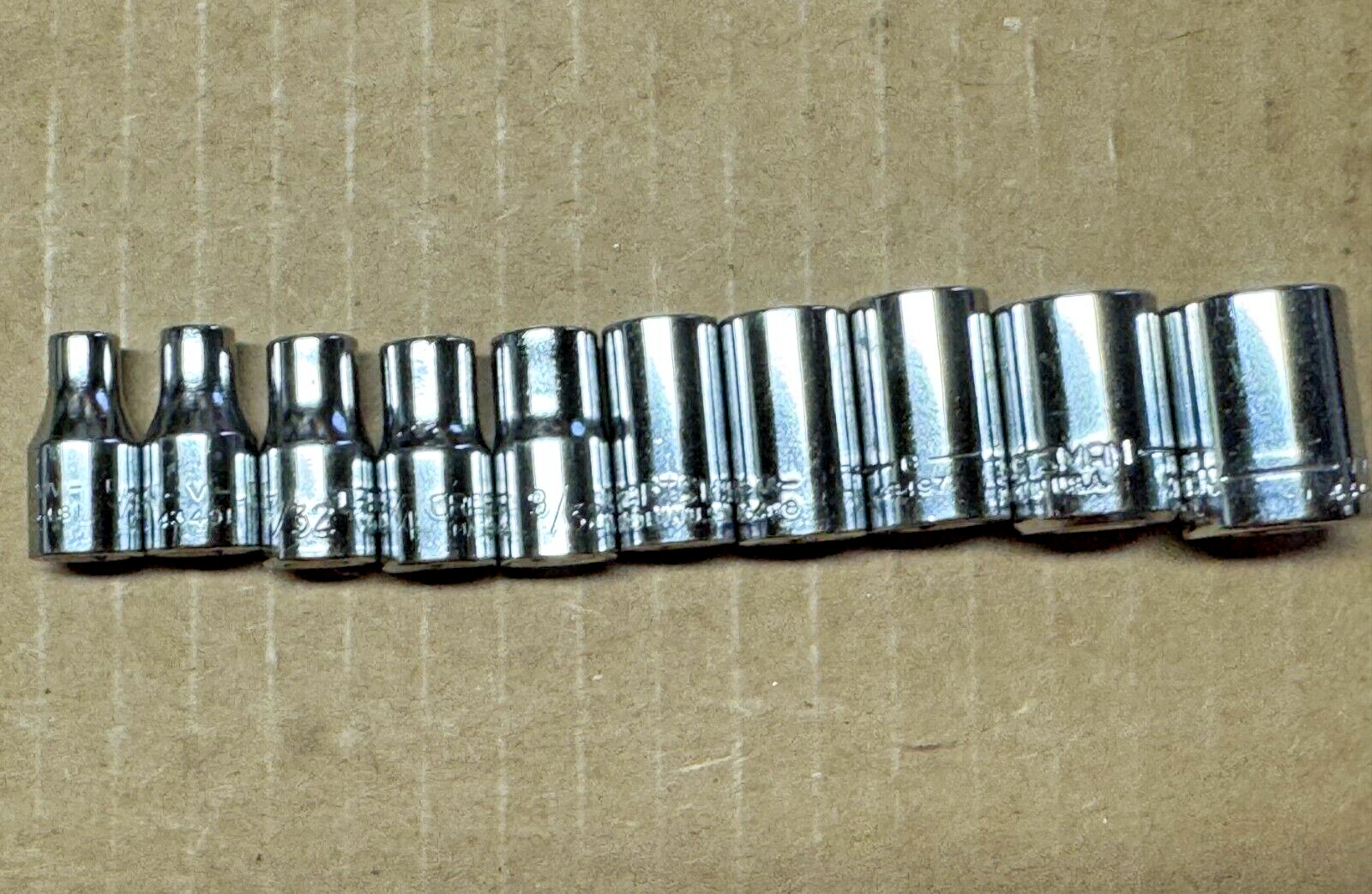 Set of 10 Craftsman USA 1/4″ Drive Sockets 6pt. 5/32″ to 1/2″ Various Series