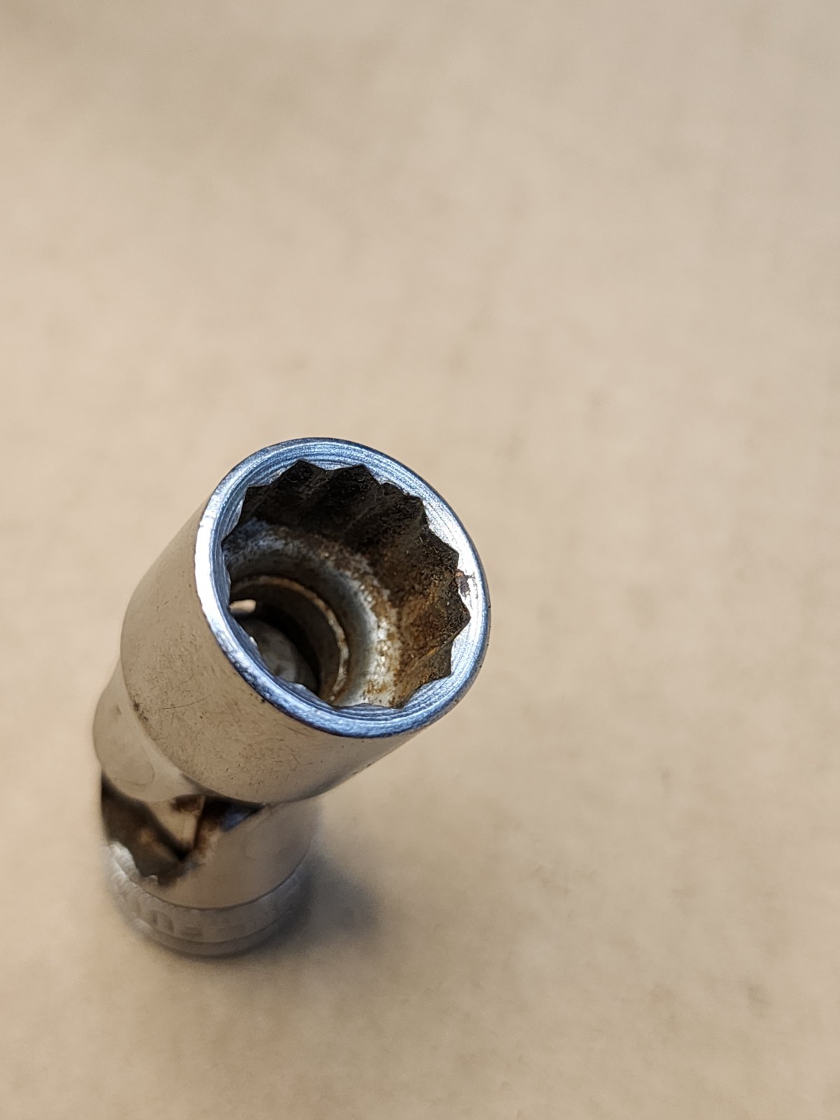 USED SNAP ON 14MM 3/8 IN. DR. UNIVERSAL 12 PT. SOCKET, PART #FU14M