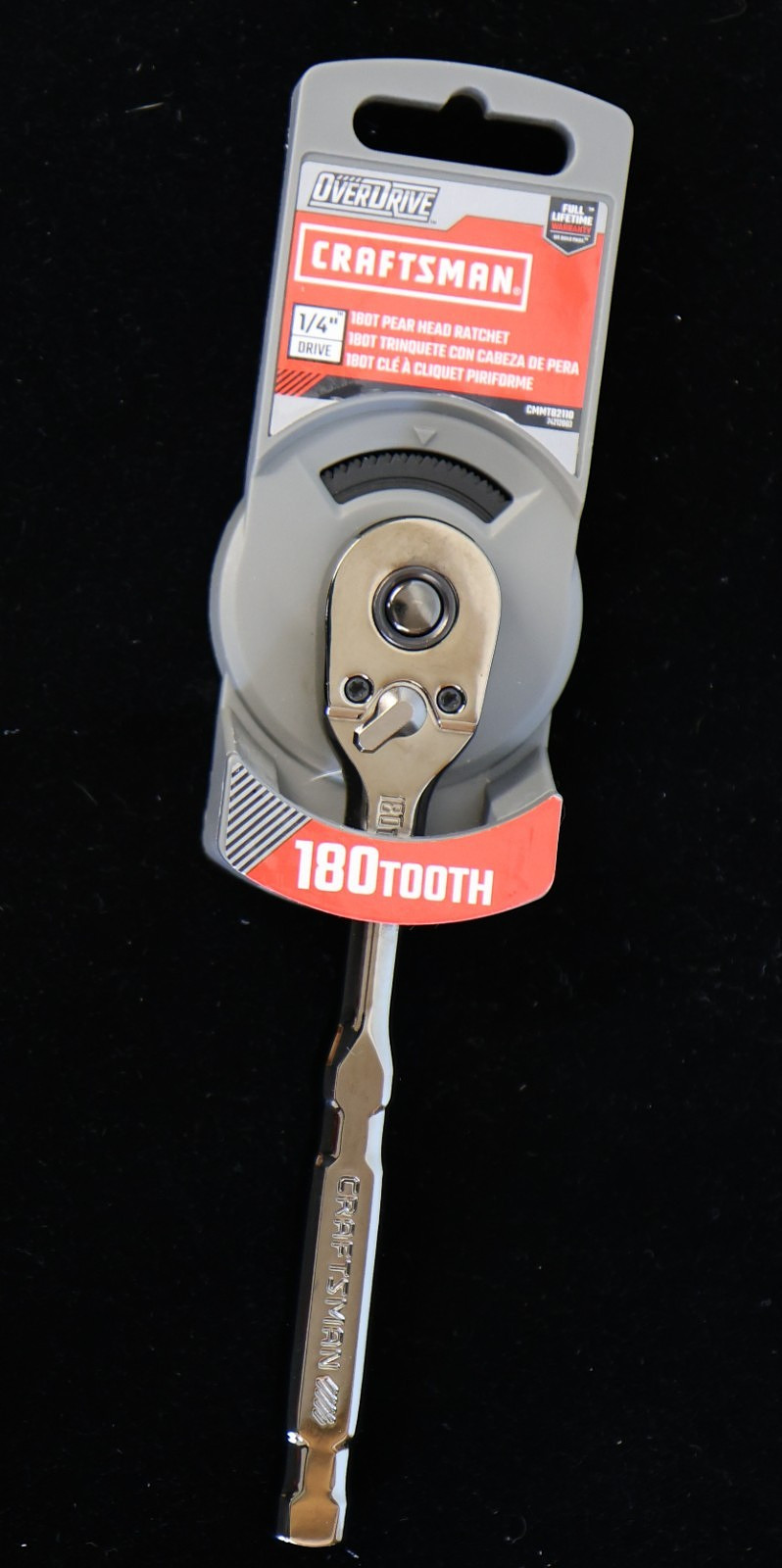 CRAFTSMAN OVERDRIVE 1/4″ Drive 180T Pear Head Ratchet (CMMT82110)