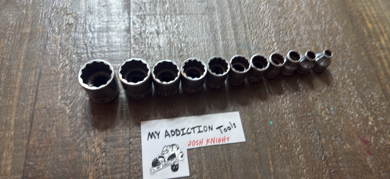 Snap on F series 3/8” drive shallow 12pt socket set no owner markings on sockets