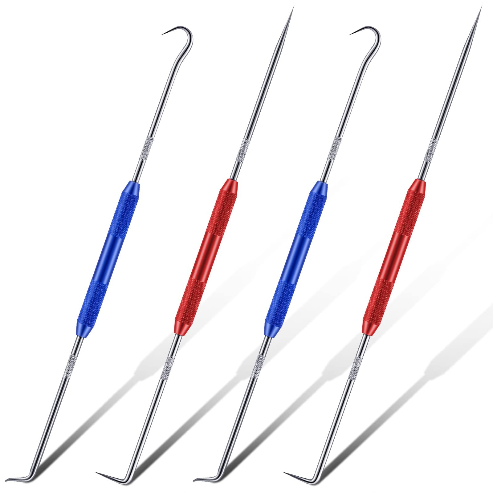 Zhehao 4 Pcs Double Pointed Scriber, 8.3 Inch Metal Scribe silver, blue, red