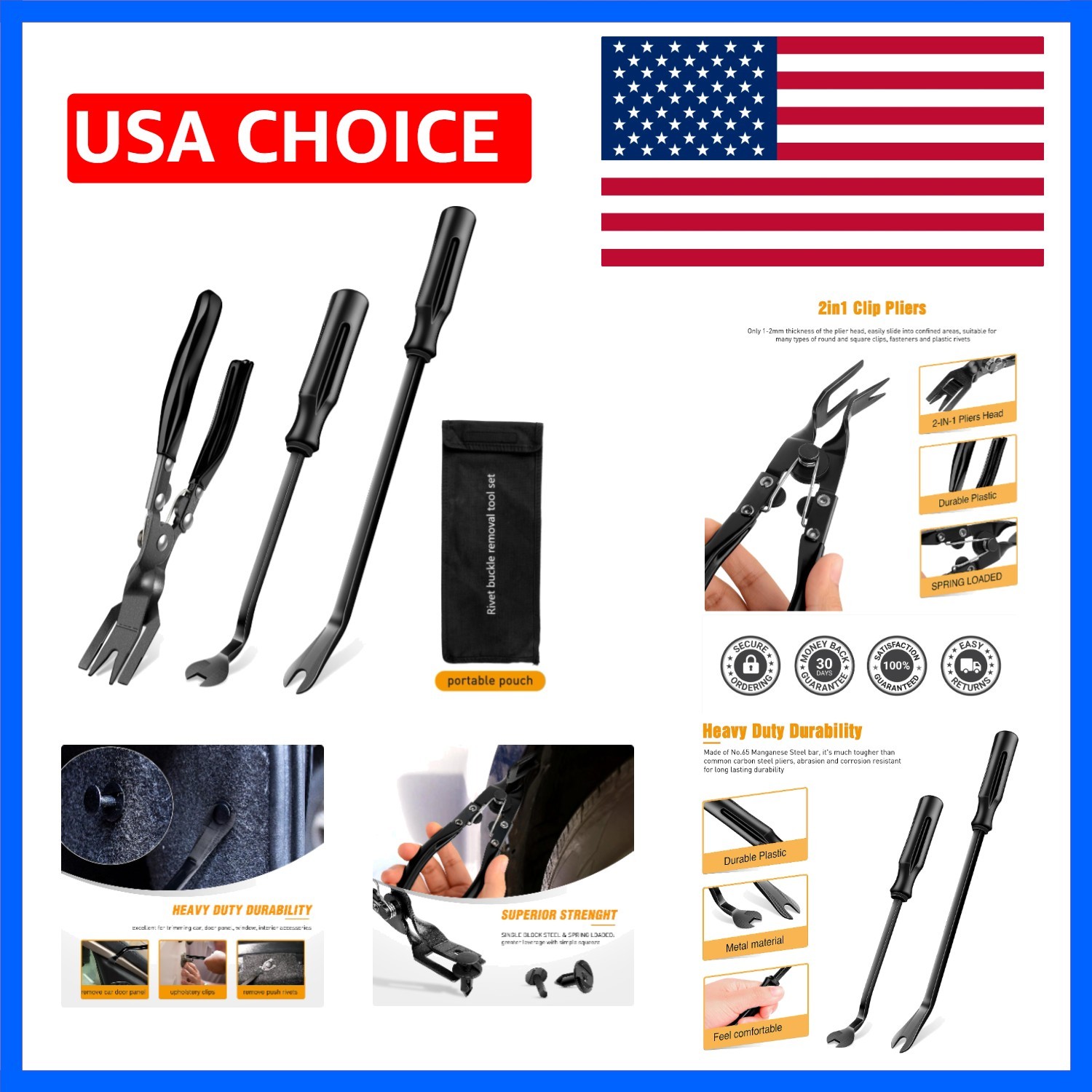 Auto Trim Removal Tool Set 3Pcs No Scratch Pry Tool Kit with Storage Bag for …