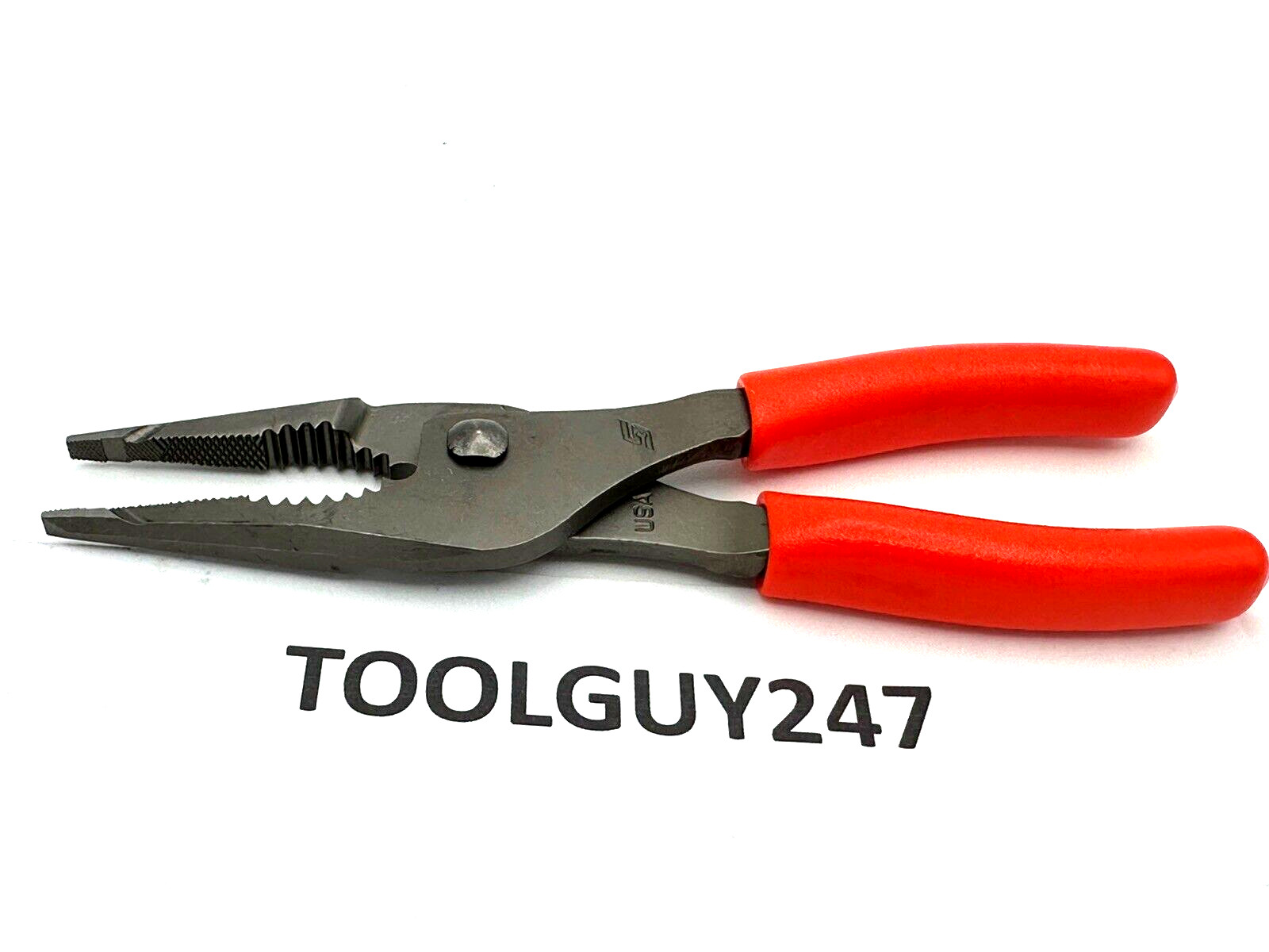 SNAP ON TOOLS USA ORANGE 7″ Soft Grip Long Nose Slip Joint Pliers LN46ACF O NEW