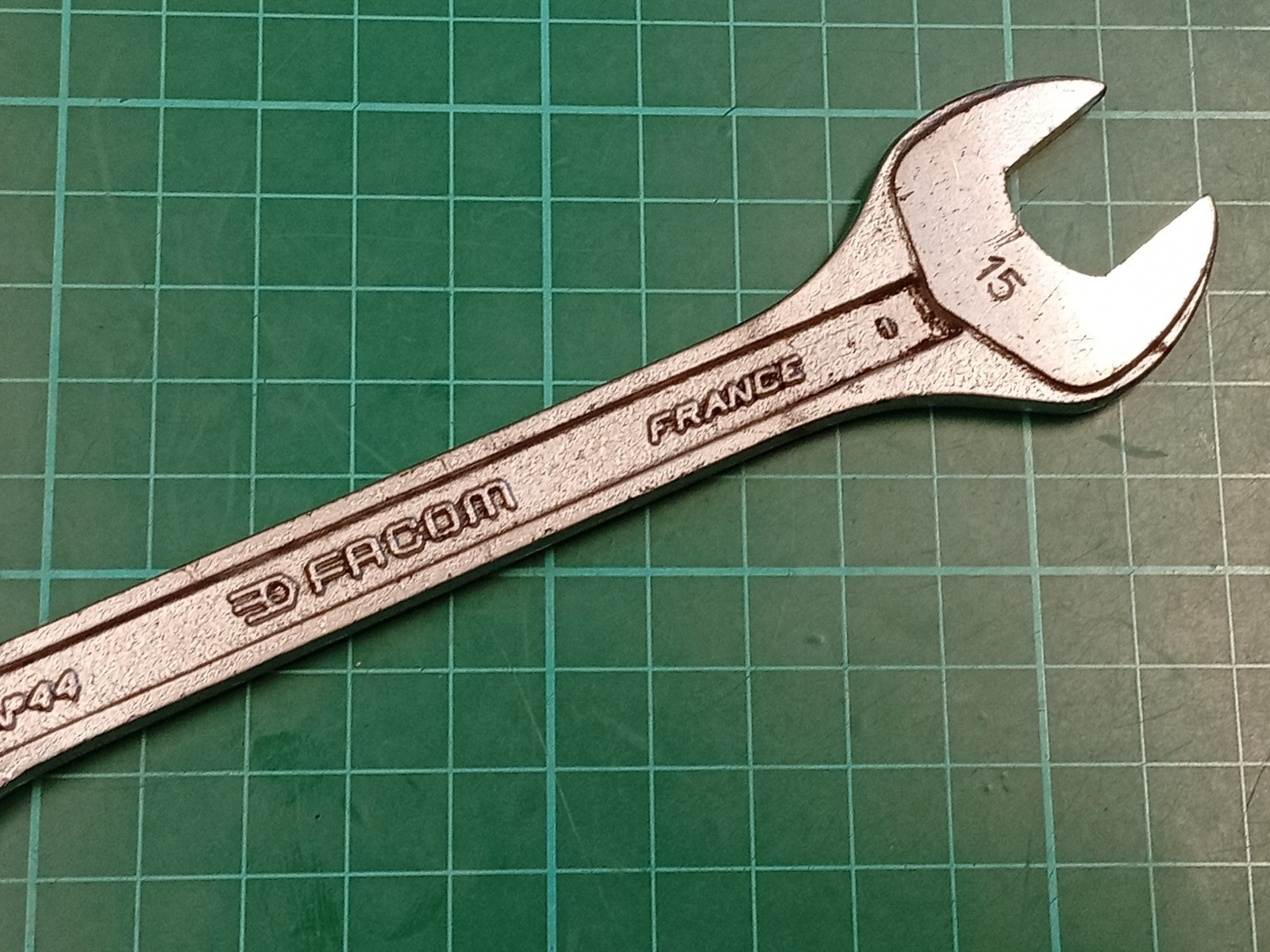 Facom No44, 15mm x 17mm, Vanachrome Super S, Open Ended Spanner, Made In France