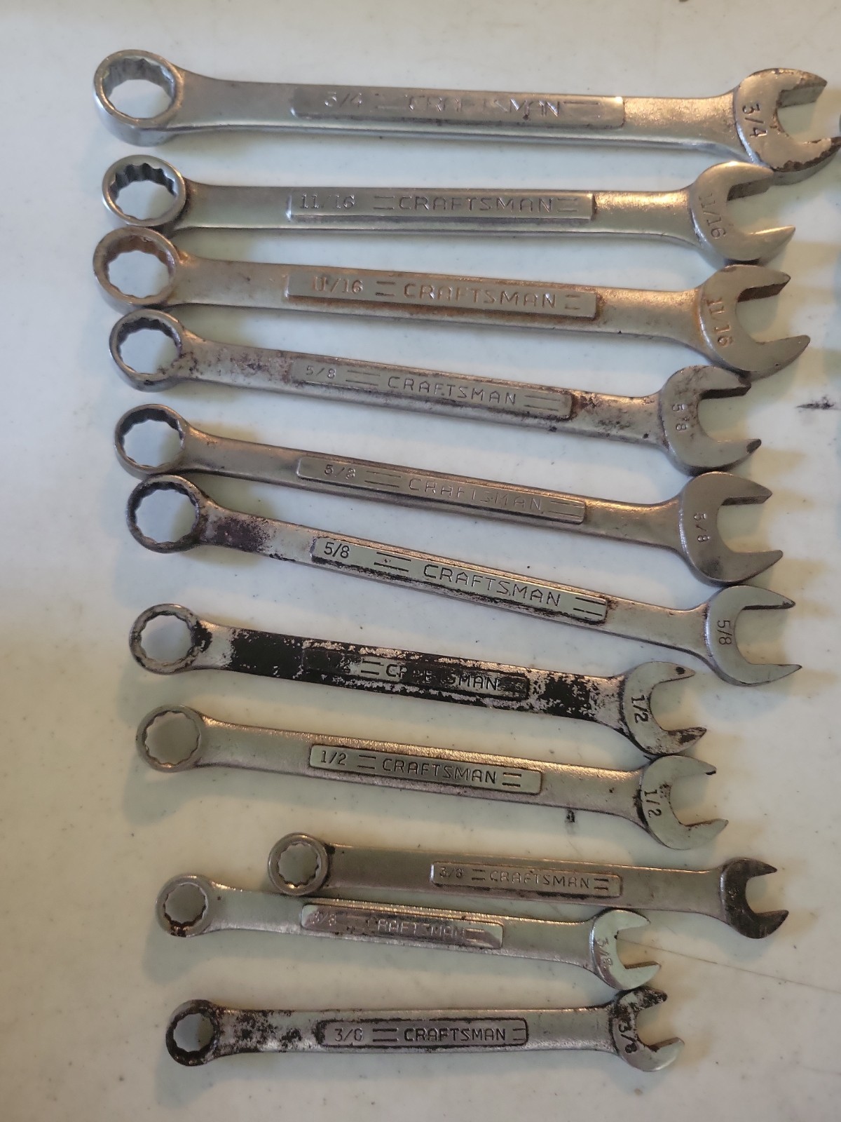Vintage Craftsman Wrench Lot Of 25 12pt Mixed Metric & Standard Many Duplicates