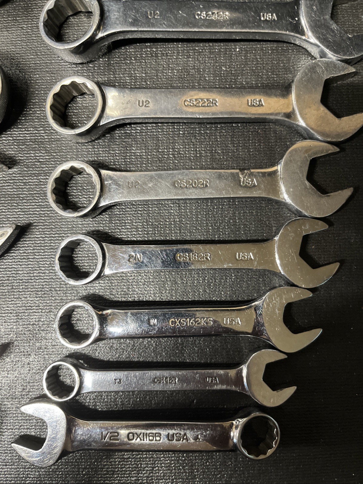 Mac Snap On 15 Piece 7/16-1-3/16” SAE 12PT Stubby Wrench Set Extra 1/2” 3/4”