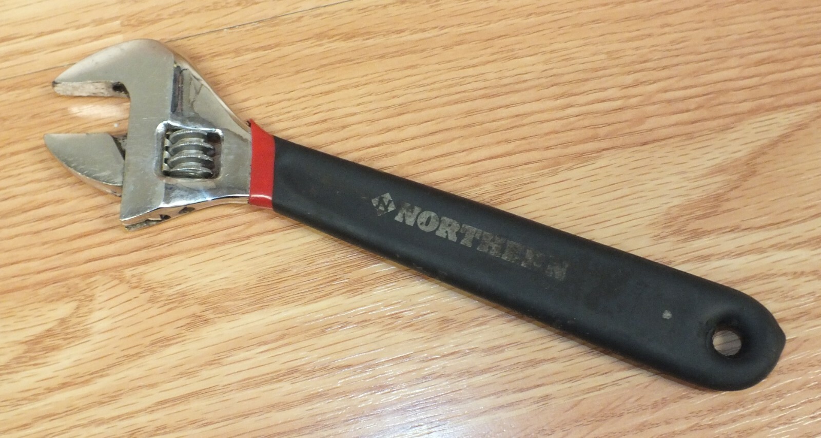 Genuine Northern Adjustable Wrench With Red & Black Rubber Grip Handle *READ*