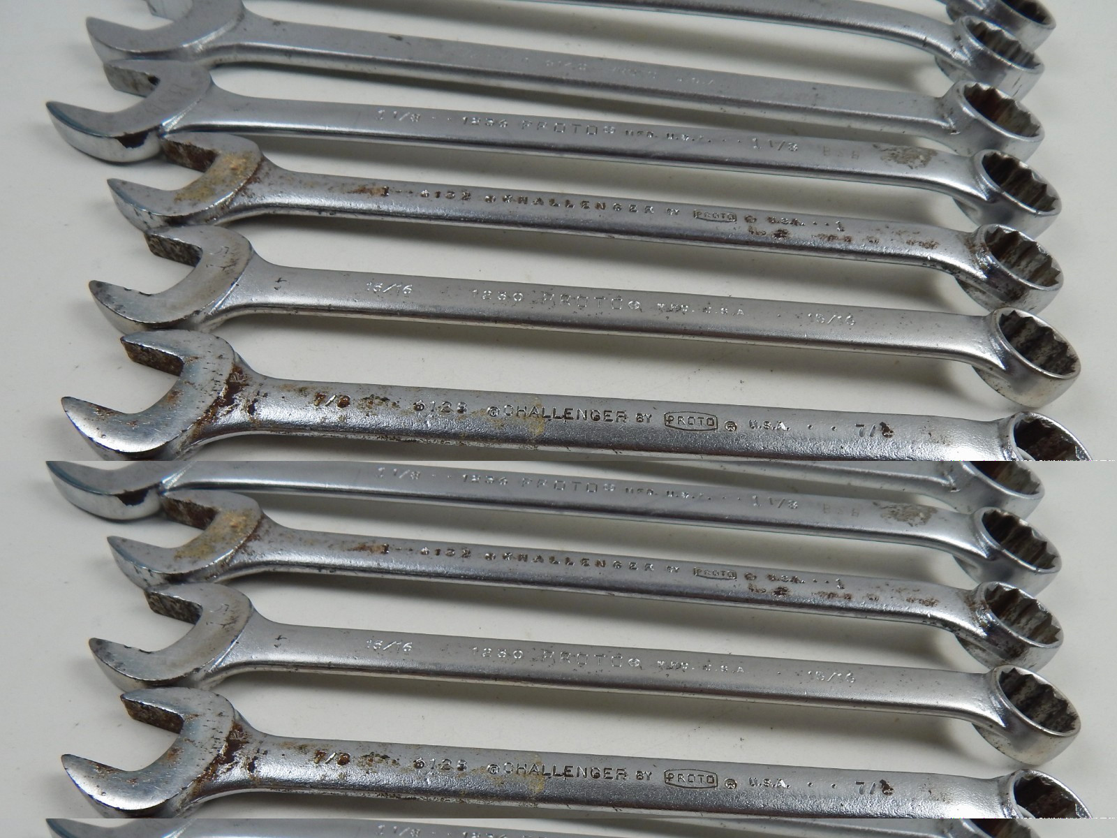 Proto & Challenger 1/4″ to 1-7/16″ 12 Point SAE Combination Wrench Set 15pc USA