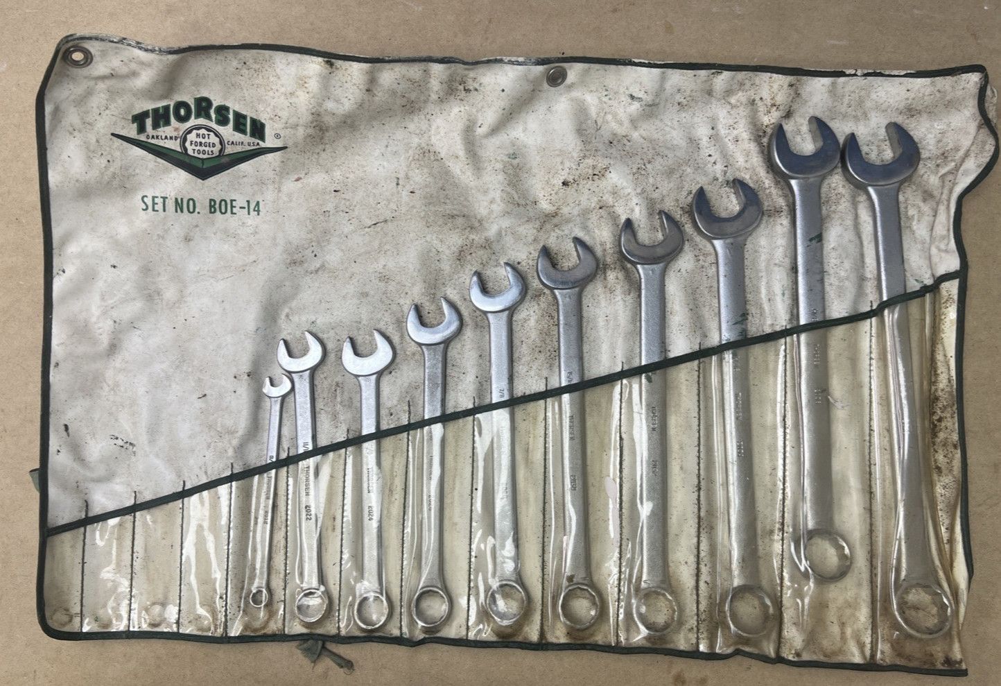 Thorsen Set No. BOE-14 Socket Wrenches Missing 4 Wrenches