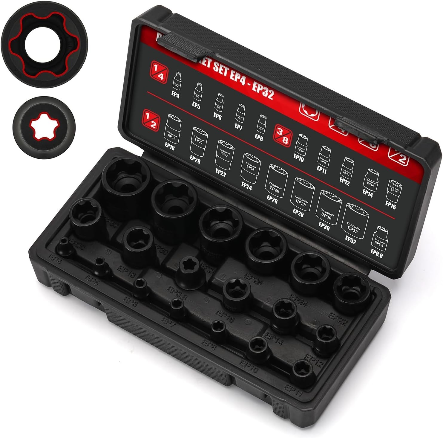 19PCS External Torx Plus Socket Set for Automotive Use with Various Applications