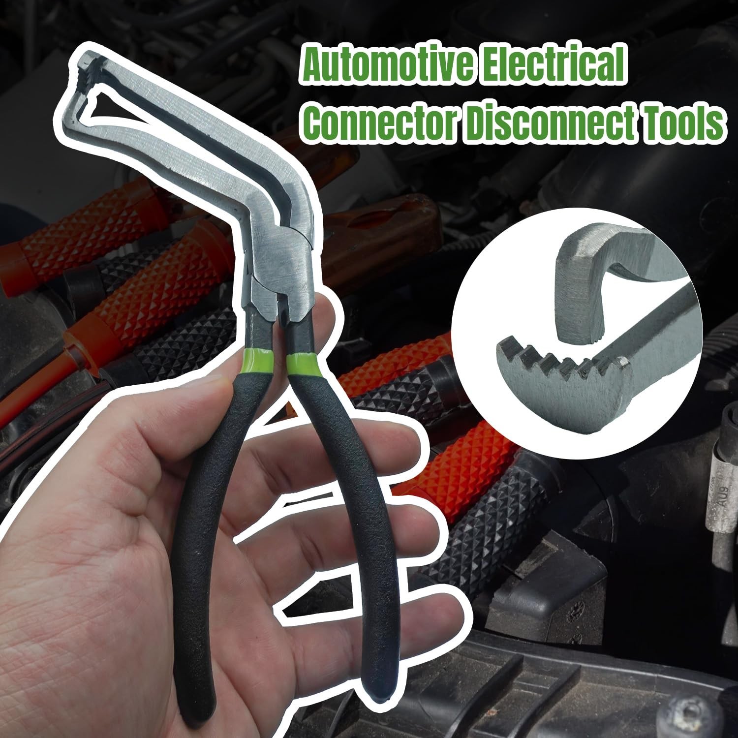 2Pcs 37960 Electrical Disconnect Pliers 60 Degree Plier and Straight Black
